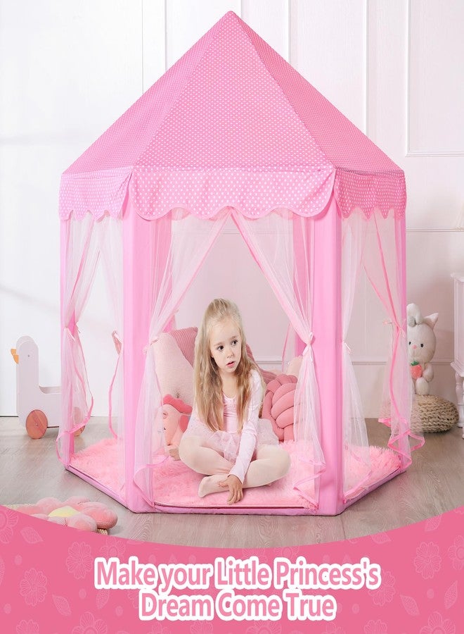 Senodeer Princess Tent for Girls Indoor: with Rug, Star Lights - Pink Play Tent for Kids, Girls Toys for Indoor and Outdoor Games, Princess Castle Playhouse - Image 5