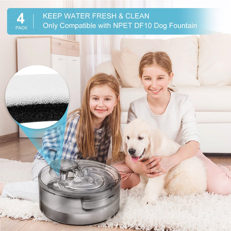 NPET DF10 170oz/1.3Gallon/5L Large Automatic Pet Water Dispenser Water Fountain with Cleaning Kit, Replacement Filter for Cat, Dogs, Multiple Pets - Image 2