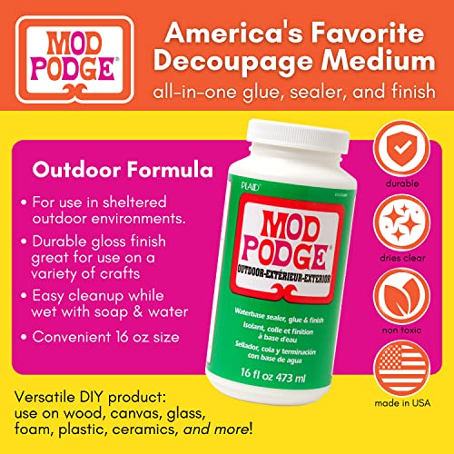 Mod Podge Waterbase Sealer, Glue and Finish for use Outdoors (16-Ounces), , White - Image 2