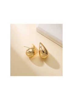 NNEWVANTE Women's Hoop Earrings, Lightweight Drop Hollow Hoop Earrings, Hypoallergenic Women's Earrings, Girls Fashion Jewellery（GOLDEN）  - Image 4