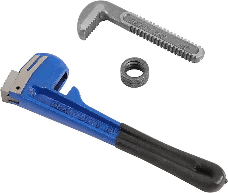 HOIGON 3 Piece Heavy Duty Plumbers Pipe Wrench Set, 8" 10" 14" Heat Treated Adjustable Straight Pipe Plumbing Wrench Set with Soft Grip for Household Plumbing Repairs - Image 5