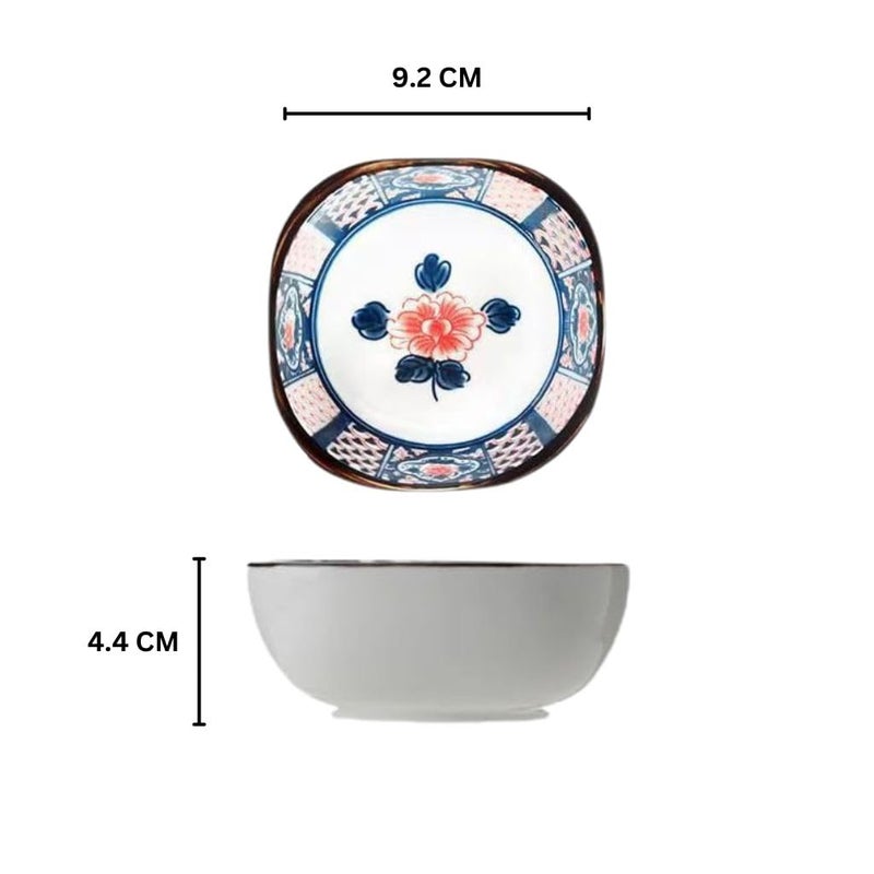 FS COOL FS COOL Ceramic Dipping Bowls, Decorative Ceramic Bowl for Sushi, Soy Sauce, Noodle, Pottery Snack Bowl, Prep Serving Bowl, Parties BBQ, Appetizer Bowl for Table Decoration (Set of 8, Random Pattern)  - Image 2