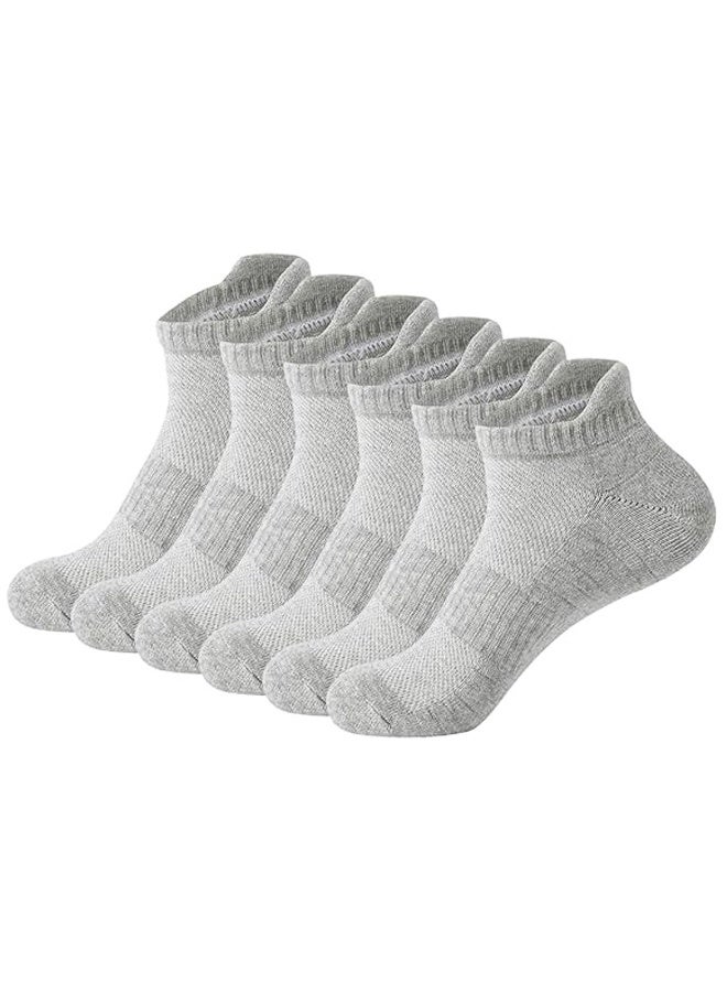 3 أزواج من جوارب الكاحل للرجال منخفضة القطع للجري الرياضي المبطن (رمادي) - Image 1