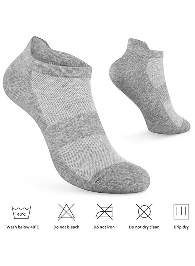 3 أزواج من جوارب الكاحل للرجال منخفضة القطع للجري الرياضي المبطن (رمادي) - Image 4