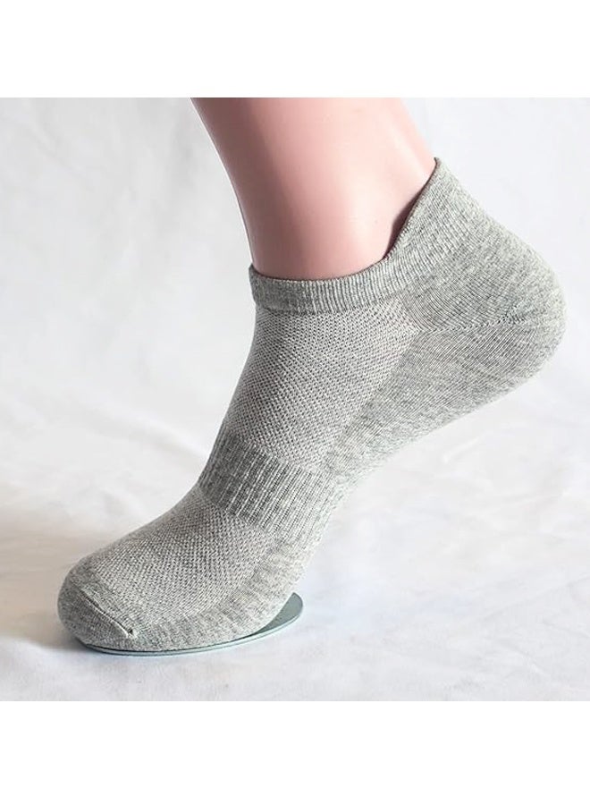 3 أزواج من جوارب الكاحل للرجال منخفضة القطع للجري الرياضي المبطن (رمادي) - Image 3