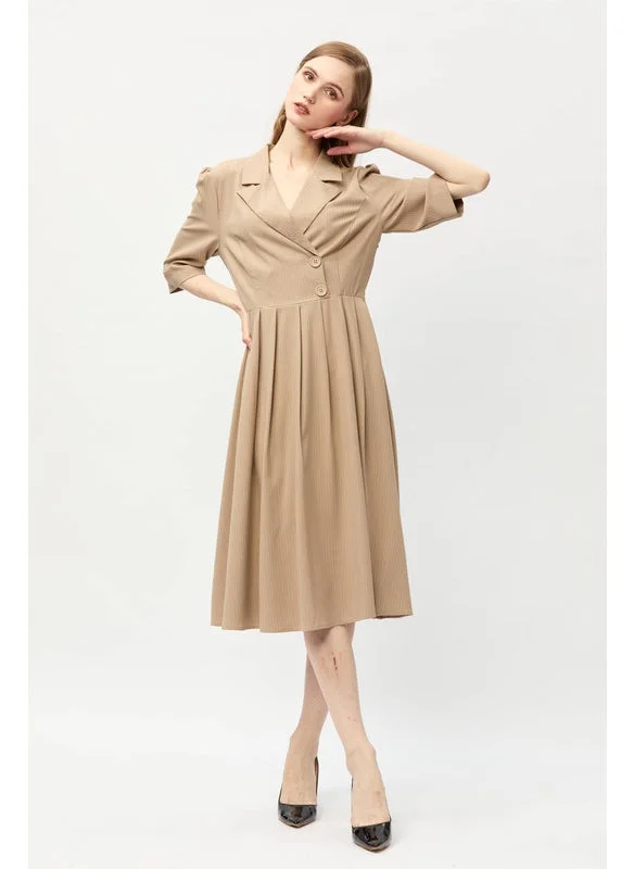 Tenda Lapel Midi Dress