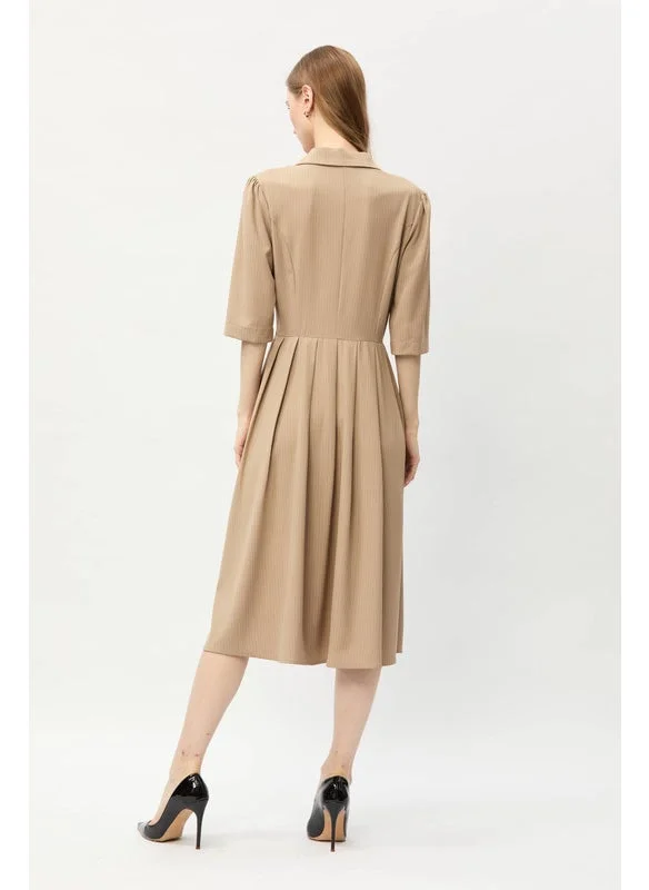 Tenda Lapel Midi Dress