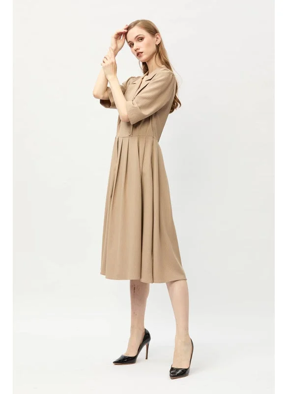 Tenda Lapel Midi Dress