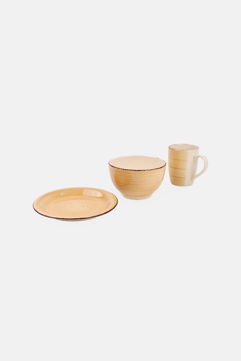 Maser 18 Pieces Ceramic Breakfast Crockery Set, Beige - Image 4
