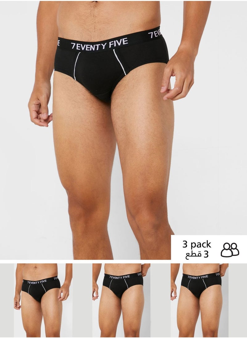 Seventy Five Basics 3 Pack  Waist Band Hunk Briefs With Antibacterial Finish  - Image 1