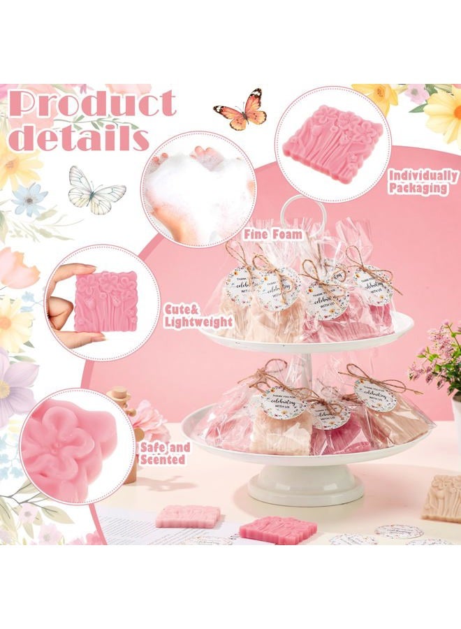 Demissle 20 Pcs Baby Shower Soap Favors Wildflowers Baby Shower in Bloom Flower Bath Soap Gift Set with White Greeting Card Handmade Gifts for Guests Decorations Supplies(Classic Color,Classic Style) - Image 3