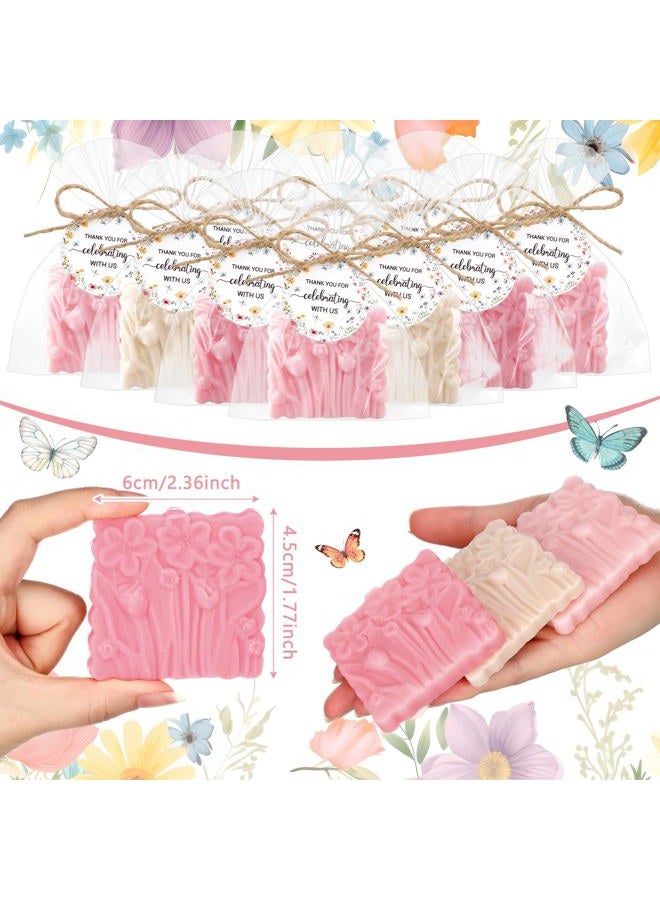 Demissle 20 Pcs Baby Shower Soap Favors Wildflowers Baby Shower in Bloom Flower Bath Soap Gift Set with White Greeting Card Handmade Gifts for Guests Decorations Supplies(Classic Color,Classic Style) - Image 2