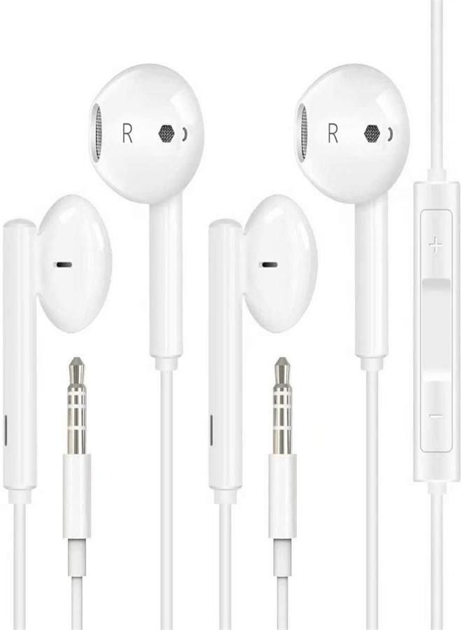 2 Pack Earbuds/Headphones/Earphones with 3.5mm Wired in Ear Headphone Plug Built-in Microphone & Volume Control  - Image 1