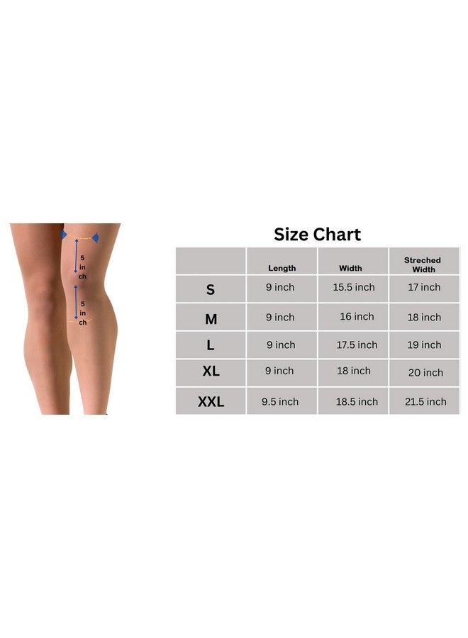 Wonder Care Adjustable Wrap Knee Support Brace, Air Mesh Fabric Knee Brace Cap For Pain Relief, Sports, Arthritis, Running Protection For Men & Women (1, L (17-18")) - Image 4