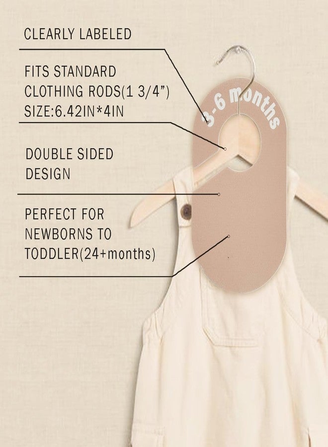 eoscasely Baby Closet Divider, Baby Wardrobe Organizer, Double-Sided Design, Nursery Decor Clothes Hanger Dividers for Sorting 8 Sizes from Newborn to 12+ Months (Earth stone) - Image 5