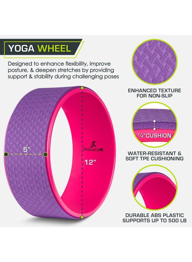ProSourceFit Yoga Wheel Prop 12” for Improving Yoga Poses, Backbends, Flexibility, Balance, Stretching, Relaxation - Image 2