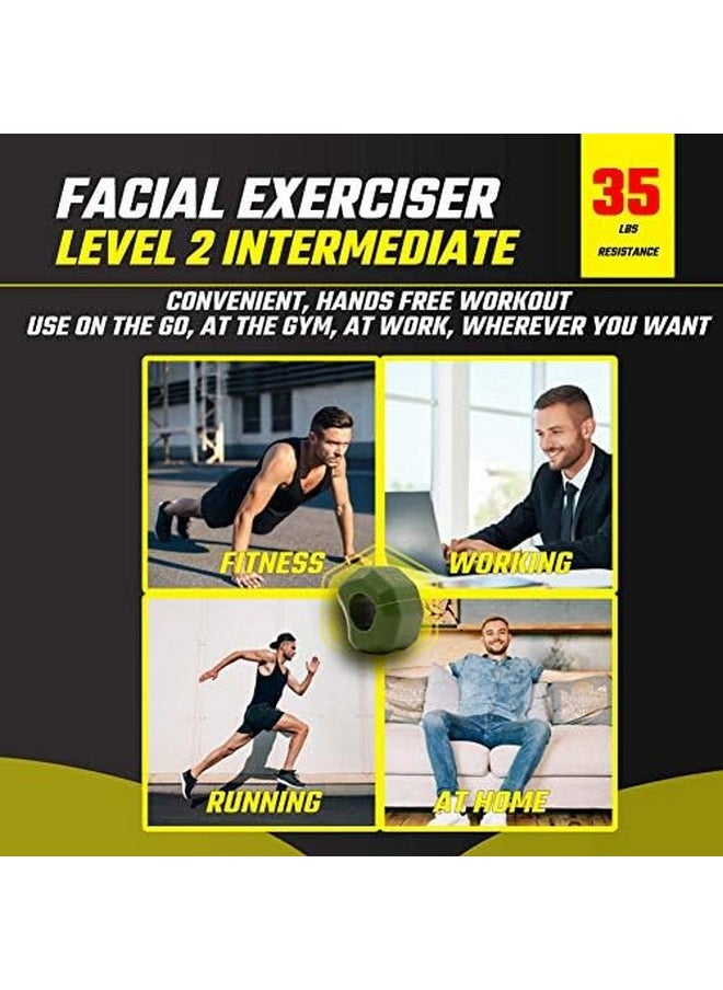 Jawzrsize - Jawzrsize Pop 'N Go Jaw, Face, and Neck Exerciser - Define Your Jawline, Slim and Tone Your Face, Look Younger and Healthier - Helps Reduce Stress and Cravings - Facial Exerciser (Intermediate Green) - Image 1