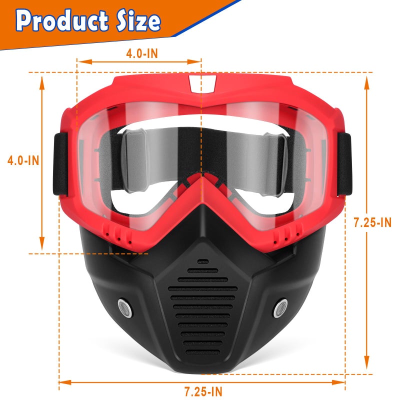 بوكون بوي Pokonboy 4 Pack Disachable Casks Mask مع نظارات واقية متوافقة مع منافس NERF Apollo Zeus Khaos Atlas & Artemis Blasters Mask - Image 2