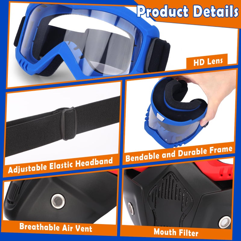 بوكون بوي Pokonboy 4 Pack Disachable Casks Mask مع نظارات واقية متوافقة مع منافس NERF Apollo Zeus Khaos Atlas & Artemis Blasters Mask - Image 3
