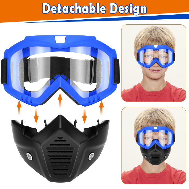 بوكون بوي Pokonboy 4 Pack Disachable Casks Mask مع نظارات واقية متوافقة مع منافس NERF Apollo Zeus Khaos Atlas & Artemis Blasters Mask - Image 5