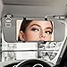 Hbxdeco Car Sun Visor Vanity Mirror Automotive Makeup SunShading Mirror with Straps HD Large Car Visor Cosmetic Vanity Mirror for Women Girls Universal Interior Car Accessories Black - Image 2