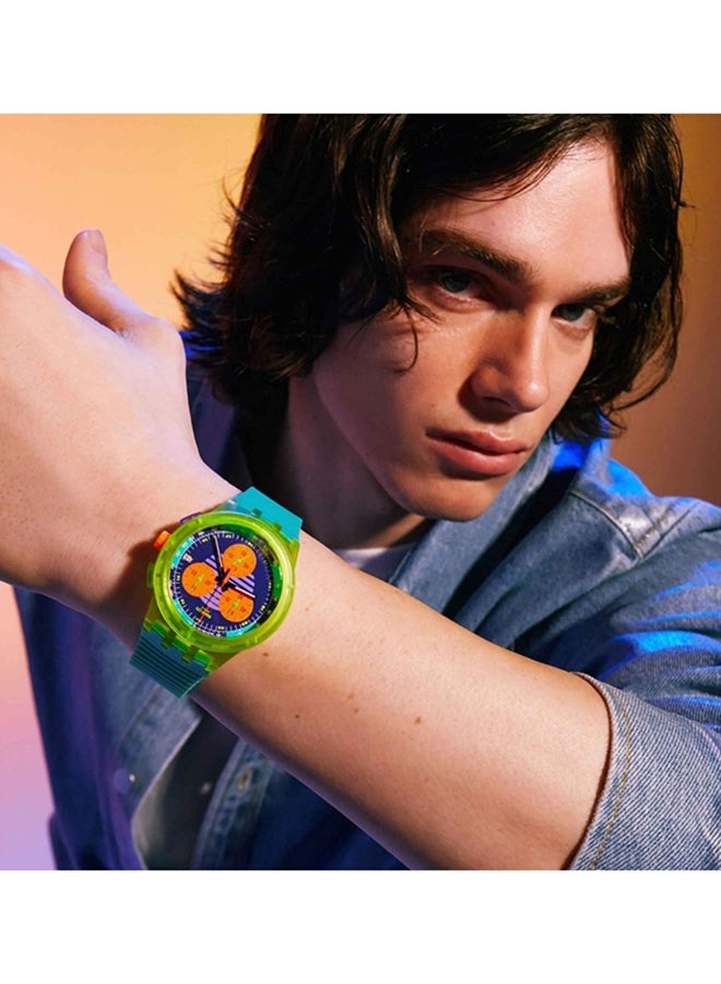 Swatch ساعة يونيكس بلاستيكية كوارتز سواتش نيون ويف - Image 3