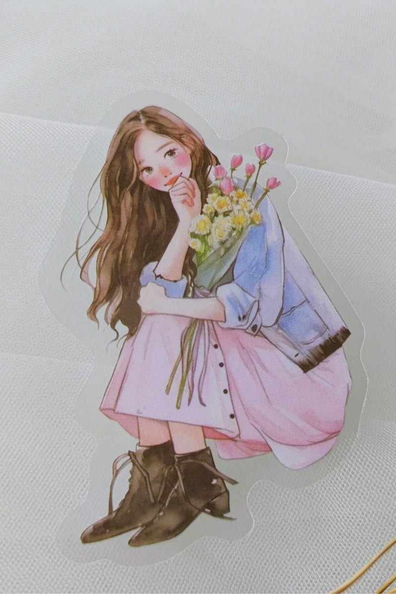 Notebook Stickers A set of 30 stickers featuring elegant and feminine girl designs, perfect for decorating notebooks, journals, gifts, and cards  - Image 2