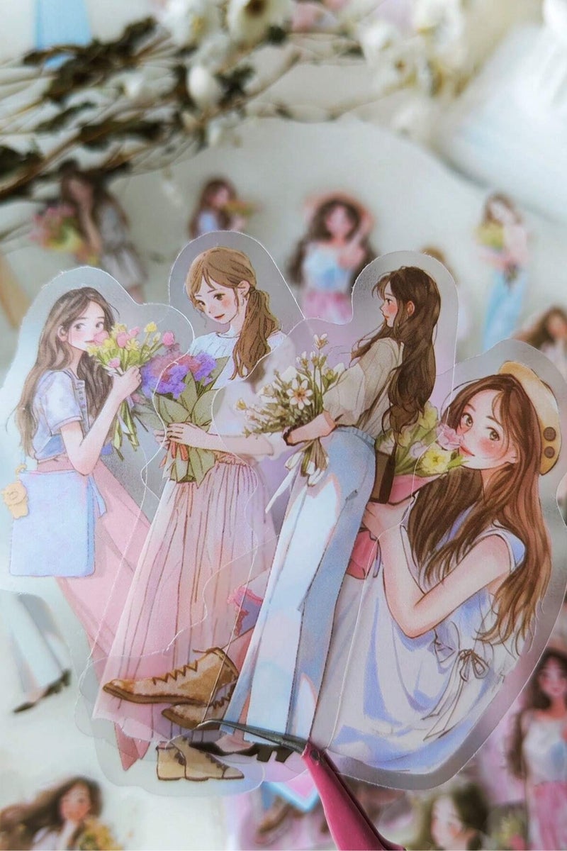 Notebook Stickers A set of 30 stickers featuring elegant and feminine girl designs, perfect for decorating notebooks, journals, gifts, and cards  - Image 3