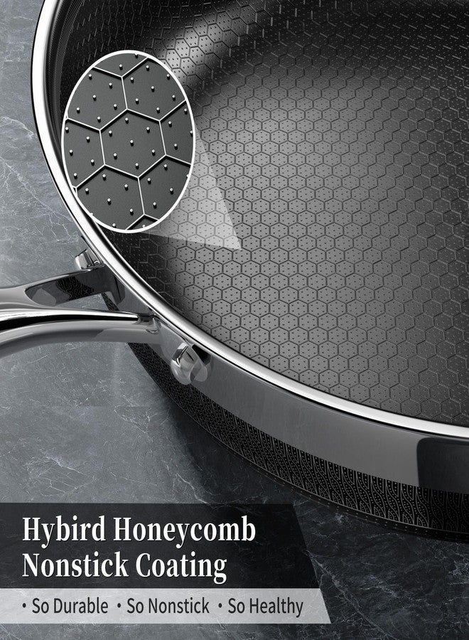 Innerwell Nonstick Frying Pans 8 Inch Hybrid Tri-Ply Stainless Steel Frying Pan Skillet Titanium Ceramic Nonstick Cooking Pan,PFAS/PFOA/PTFE Free,Compatible with All Cooktops - Image 2