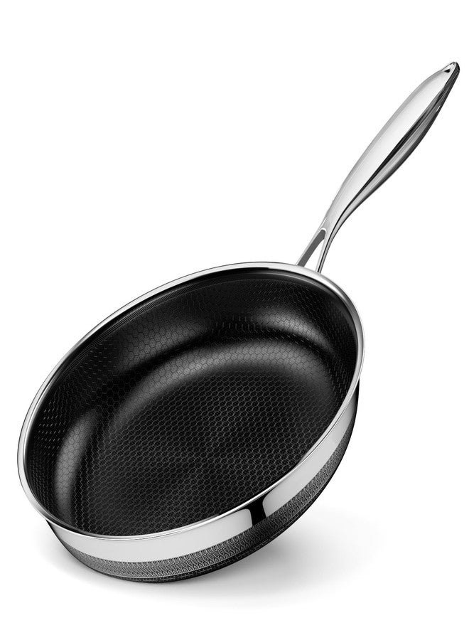 Innerwell Nonstick Frying Pans 8 Inch Hybrid Tri-Ply Stainless Steel Frying Pan Skillet Titanium Ceramic Nonstick Cooking Pan,PFAS/PFOA/PTFE Free,Compatible with All Cooktops - Image 1