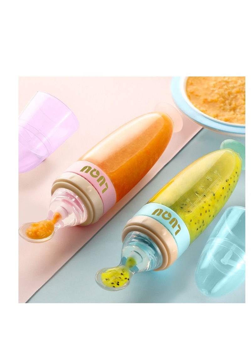LuQu Ultra-Soft Silicone Body Baby Food Dispensing Spoon With Special Head And Dust Cover - Pack Of 5  - Image 4