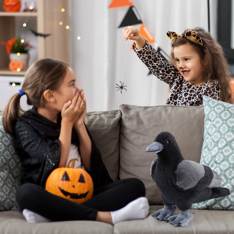 Aoriher 12 Inch Crow Plush Stuffed Animal Soft Black Fluffy Plush Toy Realistic Bird Stuffed Animal for Home Decoration Pet Party Favors Collection Supplies - Image 5