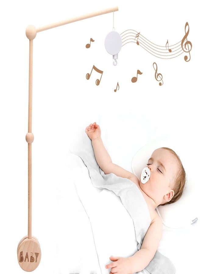 JETM·HH Baby Crib Mobile Arm Wooden Holder 30 inch Beech Hangers with Rotating Music Box Nursery Decor Attachment Safe Anti Slip Set - Image 1
