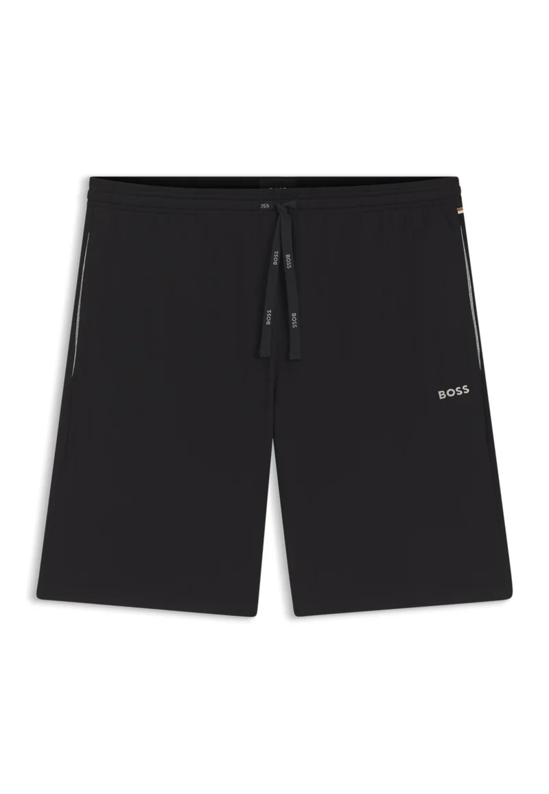 BOSS Black Stretch-cotton shorts with embroidered logo for Men | Best Price UAE