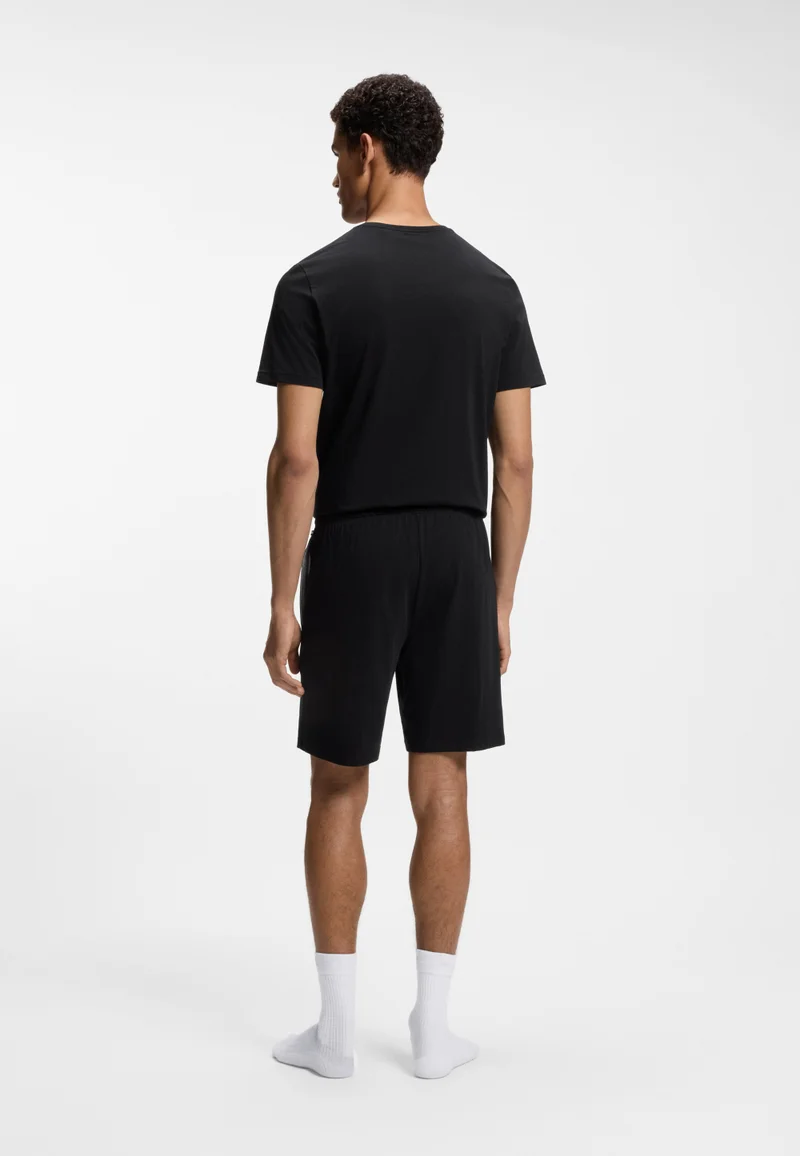 بوس شورت قطن مطاطي بشعار مطرز