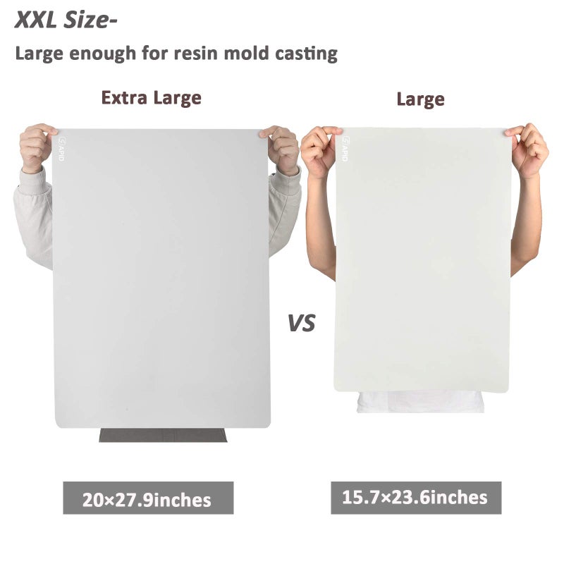 Sapid Extra Large Silicone Sheet for Crafts, Thick Silicone Jewelry Casting Mats, Nonstick Nonslip Silicon Mat for Epoxy Resin, Art Painting, Heat- Resistance Counter Mat (20"×27.9", Gray) - Image 3