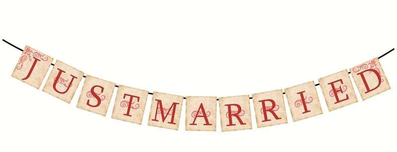 SYGA Combo Set of 13 Valentine's Party Photo Booth Props & Just Married Banner - Image 4
