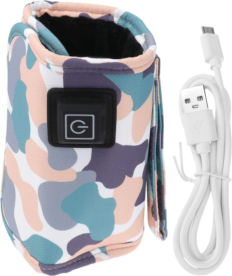 SWIUKPHE Baby Bottle Warmer, Portable USB Milk Heater with 3-Temperature Settings, Hook and Loop Design for Feeding Bottles, Compact Milk Bottle Warmer for Travel and Home Use (White) - Image 1