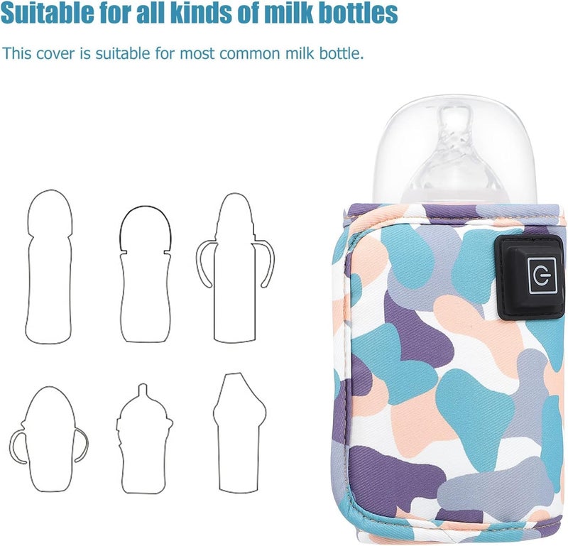 SWIUKPHE Baby Bottle Warmer, Portable USB Milk Heater with 3-Temperature Settings, Hook and Loop Design for Feeding Bottles, Compact Milk Bottle Warmer for Travel and Home Use (White) - Image 4