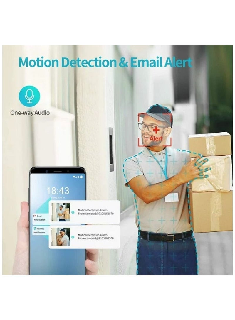 HeimVision 5MP POE Security Camera System with 10 inch LCD Monitor 8CH NVR 4Pcs Outdoor , Indoor Surveillance Cameras with Night Vision Waterproof Motion Detection Remote Access No Hard Drive - Image 4