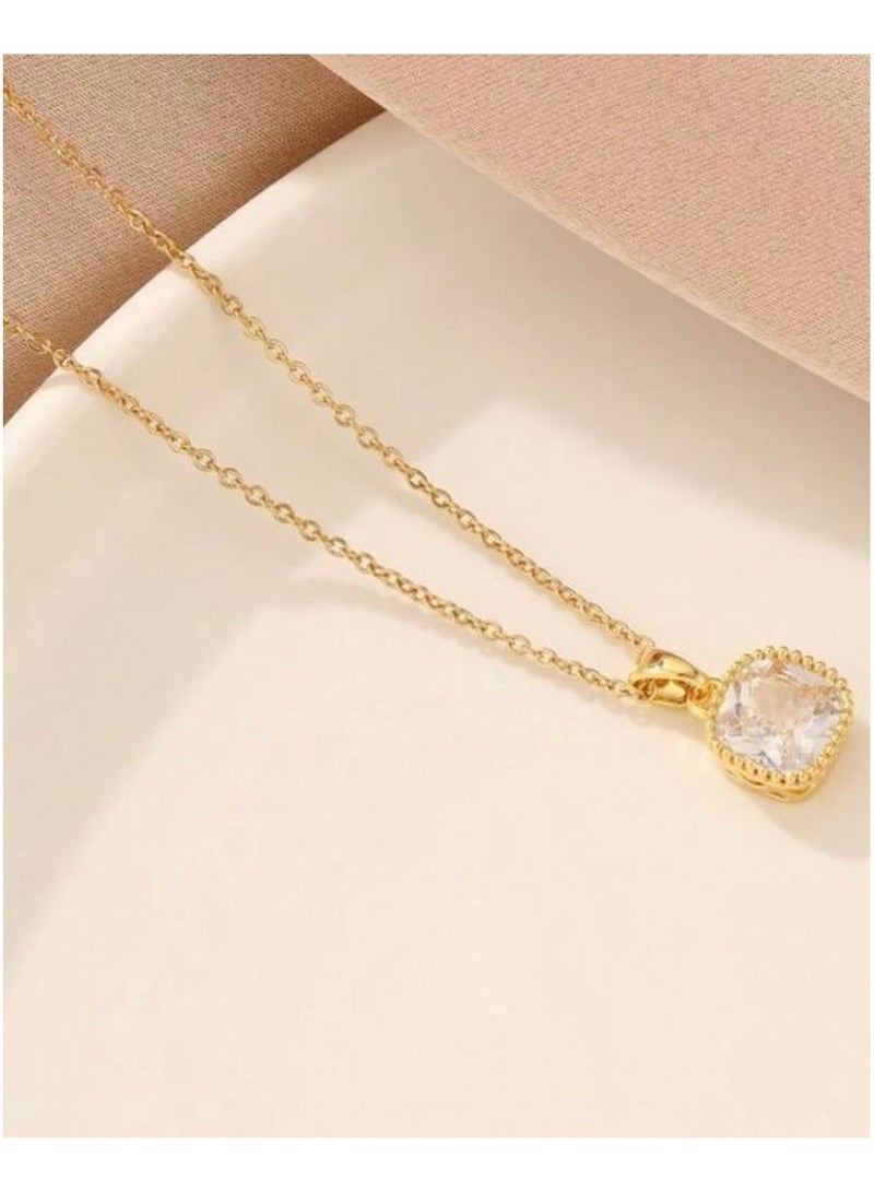 إيكوال سلسال نسائي أنيق من الاستانلس ستيل مطلي باللون الذهبي - Image 3