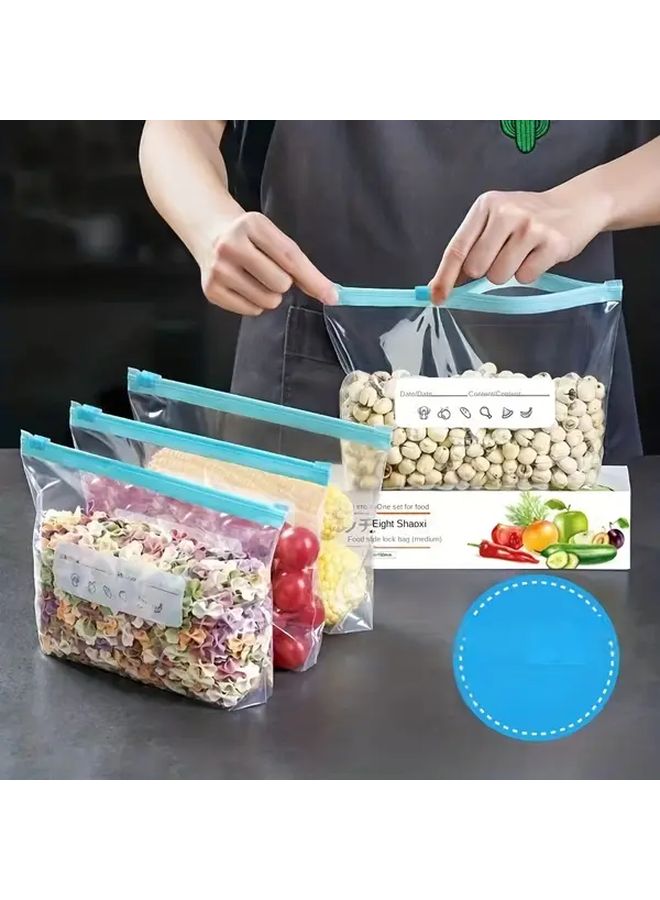 Reusable Refrigerator Bag Medium with Zipper Lock Airtight Seal Food Storage for Meal Prep Kitchen Organization - Image 1