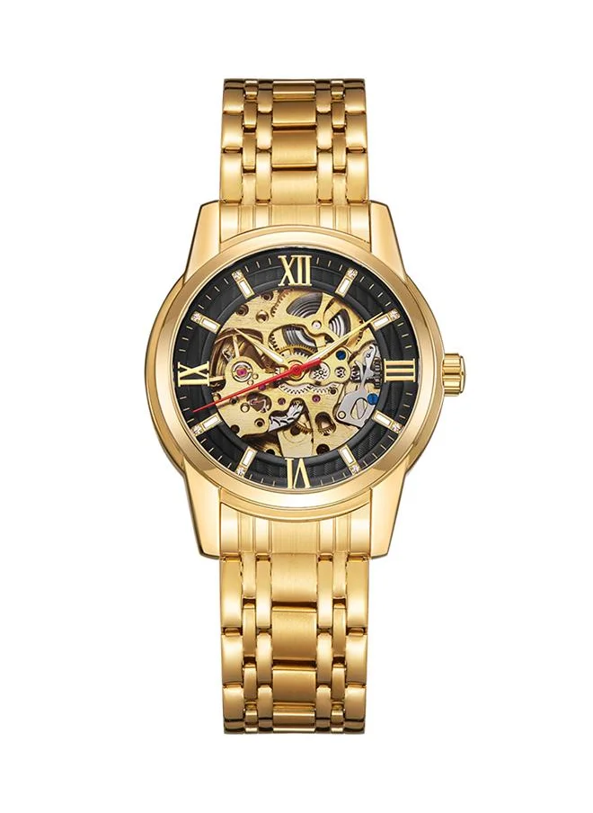 كينيث سكوت Kenneth Scott K22311-GBGB Men's Mechanical Display Watch & Stainless Steel Strap Gold