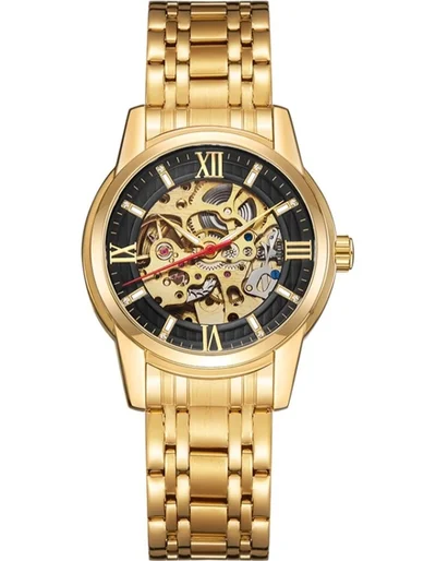 KENNETH SCOTT Kenneth Scott K22311-GBGB Men's Mechanical Display Watch & Stainless Steel Strap Gold