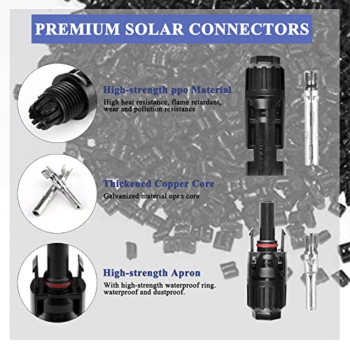 MUYI 22 PCS Solar Panel Connector Kit - 10 Pairs Connectors, 2 Spanner for Solar Panel Assembly and Installation(10AWG) - Image 2