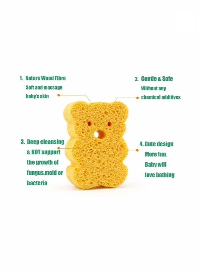 4 Pack Premium Bath Sponge, Bath Foam Rub Shower Sponge, Soft Cotton Scrubber Bath Brush Rubbing Towel for Toddler Infant Newborn Great for Sensitive Skin (Set of 4) - Image 2