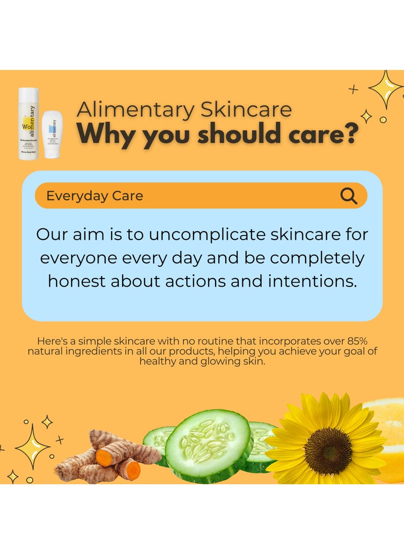 alimentary - Alimentary's Awesome Everyday Body Wash for Women - Nourishing, Invigorating Natural Formula |Hydrating Shower Gel with Moisturizing Jojoba Esters| Actv In - Guava, Pomegranate, Sunflower Oil | 240 ML - Image 1