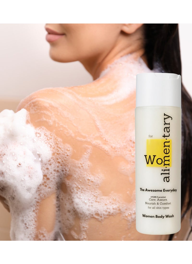 alimentary - Alimentary's Awesome Everyday Body Wash for Women - Nourishing, Invigorating Natural Formula |Hydrating Shower Gel with Moisturizing Jojoba Esters| Actv In - Guava, Pomegranate, Sunflower Oil | 240 ML - Image 1