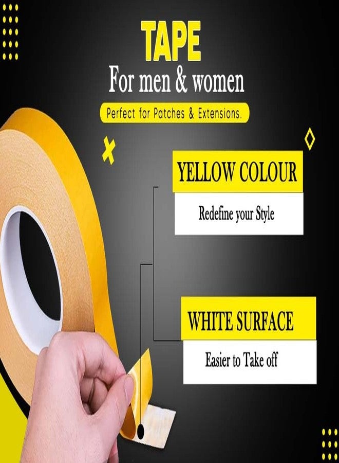 GLAN Yellow Double Side Cotton Base Waterproof Tape For Hair Patch/Toupees For Men And Women (30meters length) - Image 5