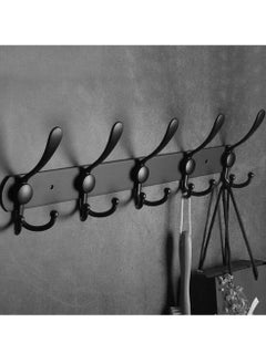 HomarKet 2 Pack Stainless Steel Wall Mount Hook Hanger for Coat Robe Hat Clothes Towel Rack Black  - Image 5